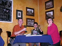 
Jerome Ryan, Peter Ryan, and Charlotte Ryan enjoying our delicious lunch at the Caf� Cultura in the Mariscal sector of Quito.
